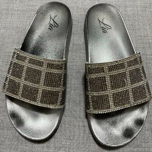 Lia Women's Sparkly Bedazzled Sandals Size 8